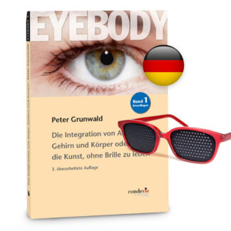 Special Bundle: Book 1 (german) + Pinhole Glasses (red frame)